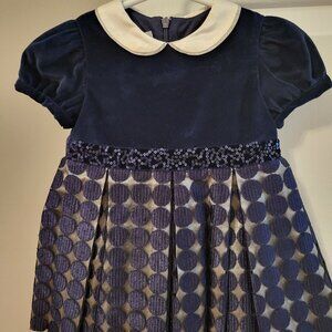 Girls 9 Month Navy Blue Baby Graziella Italian Dress